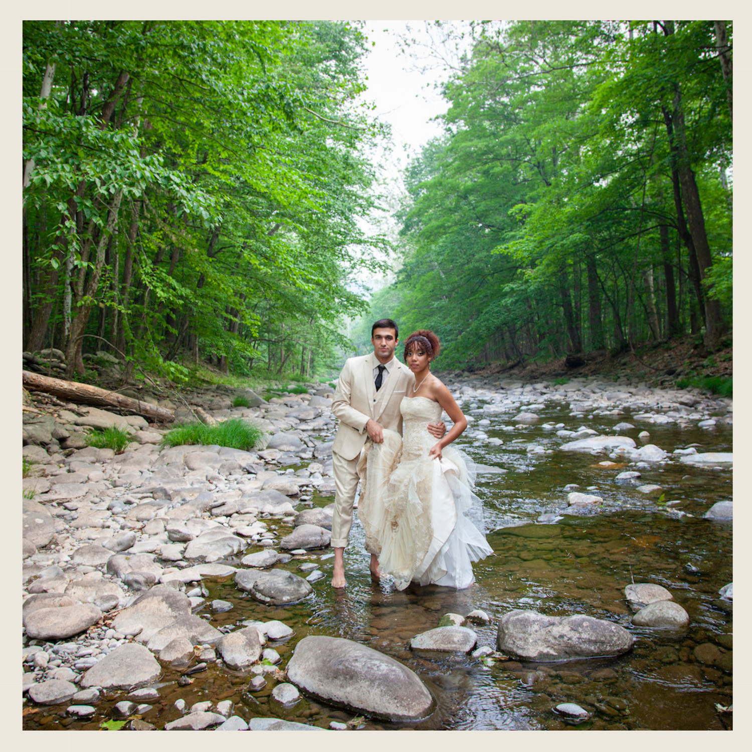 Bearsville Wedding Married Couple in Lake